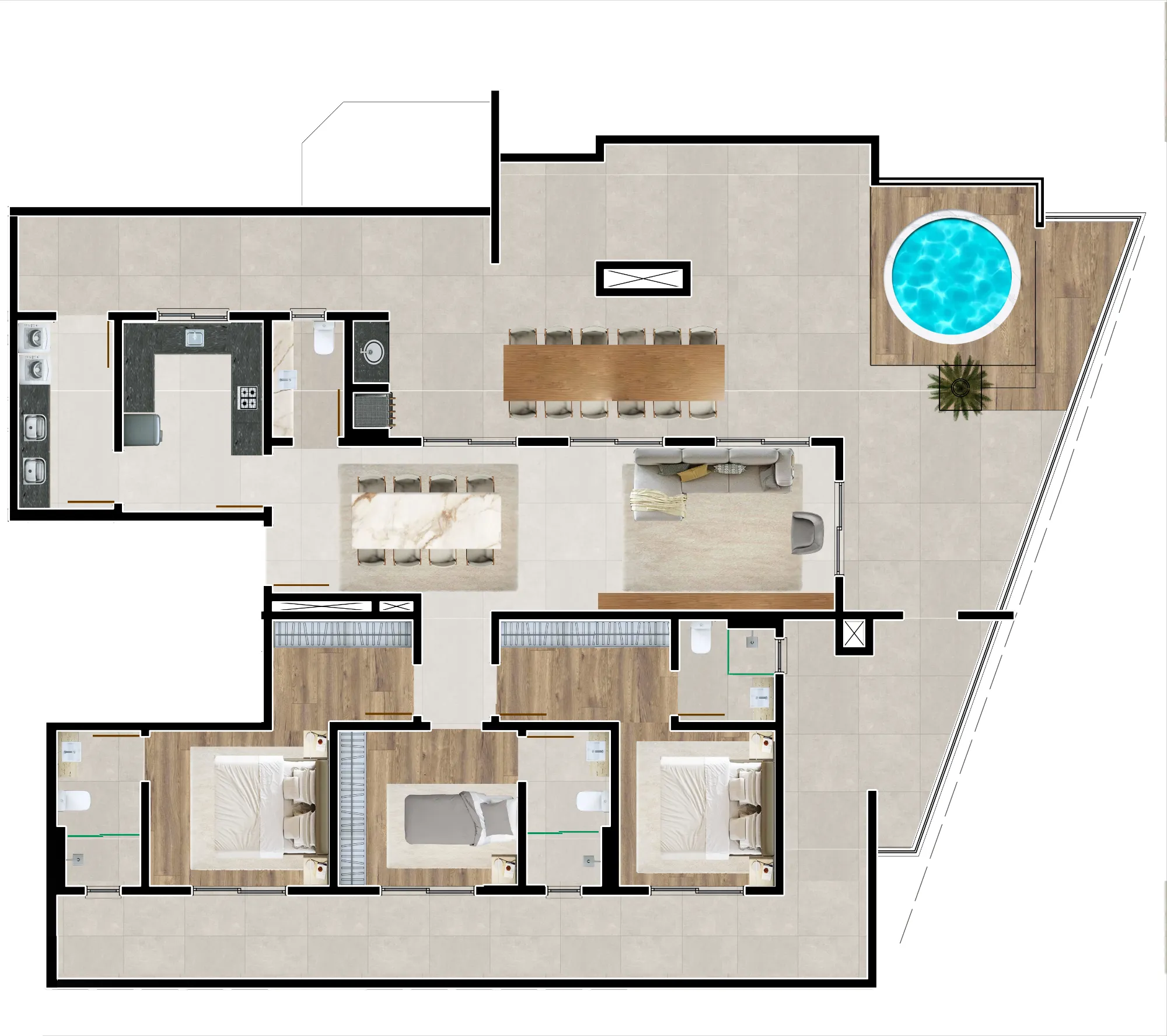 Foto de Apartamento à venda com 3 quartos, sendo 3 suítes, 3 vagas, 207m² na Rua José do Patrocínio no Capoeiras, Florianópolis